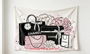 Chanel Pink Quilted Bag & Camellia Flannel Sofa Throw Blanket IMG_6806